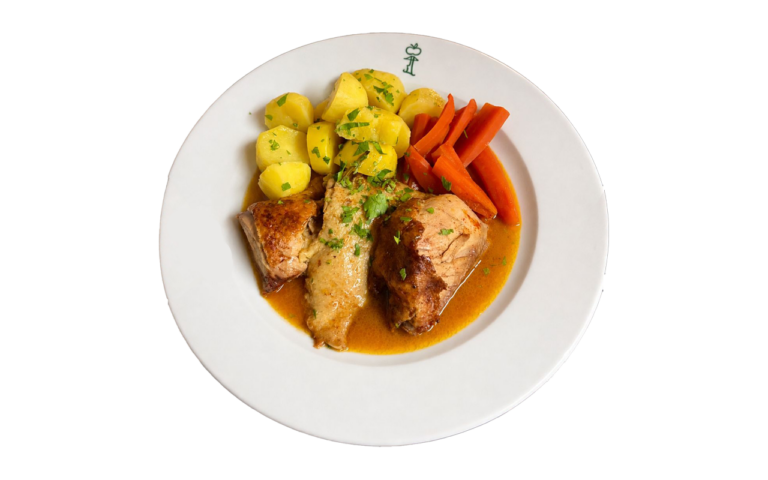 Fleisch mit Kartoffeln und Gemüse